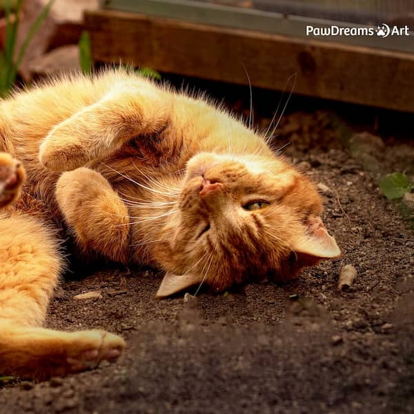 Katze läuft stolz im Schnee