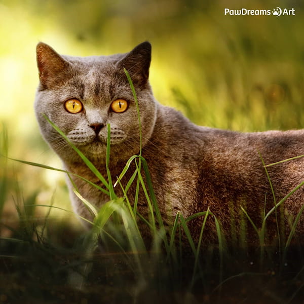 Britische Kurzhaar liegt im Gras